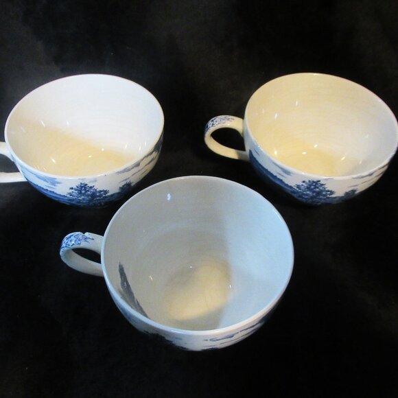 Vintage Holmar English Village Japan Teacup Coffee Set of 3 (* 1 Flawed) - Picture 4 of 7